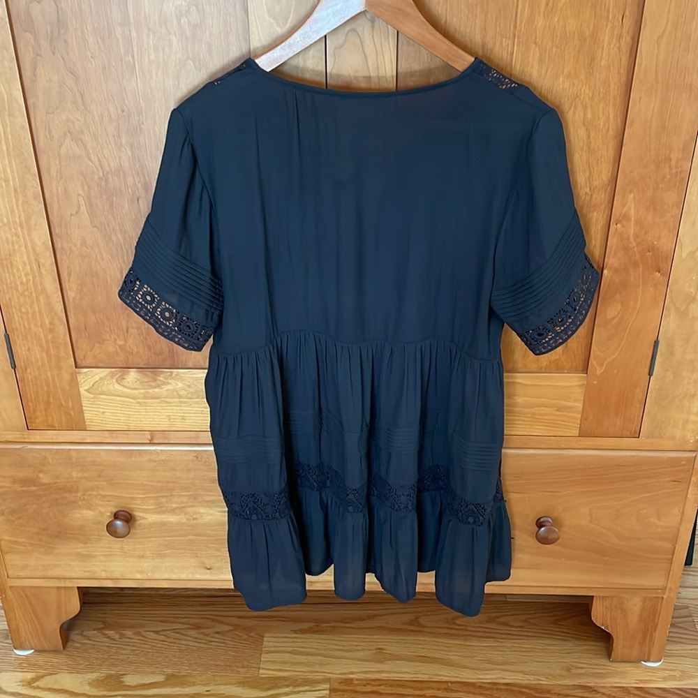Maeve Women’s Black Babydoll Lace Trim Anthropologie. Size Medium-Petite. - Picture 4 of 5